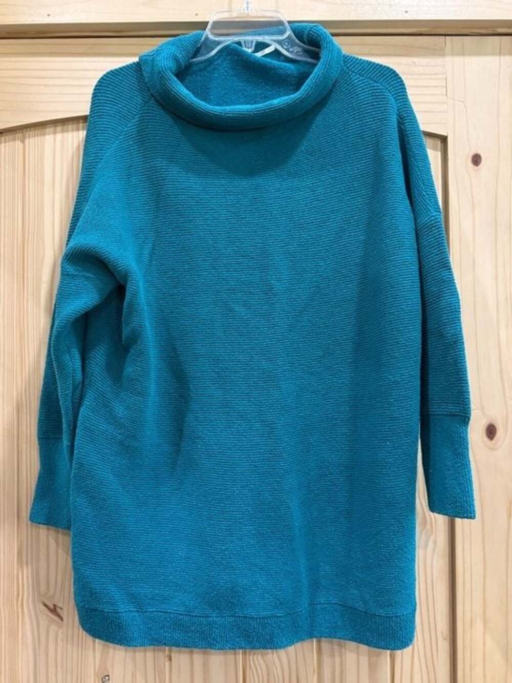 Free People Ottoman Slouchy Tunic Sweater Electric Teal - Small